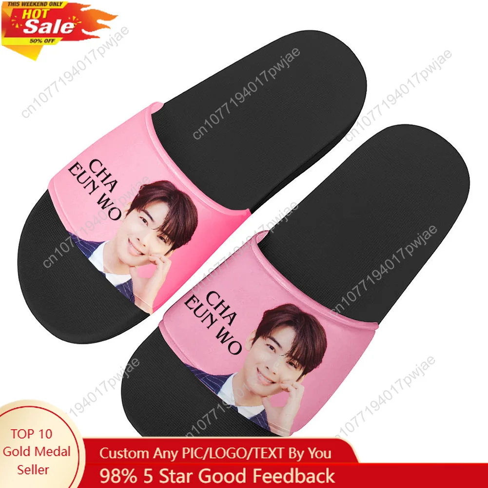 

KPOP Cha EunWoo Slippers Home Water Shoes Mens Womens Teenagers Outdoor Beach Pool Sandals Custom Summer Slipper