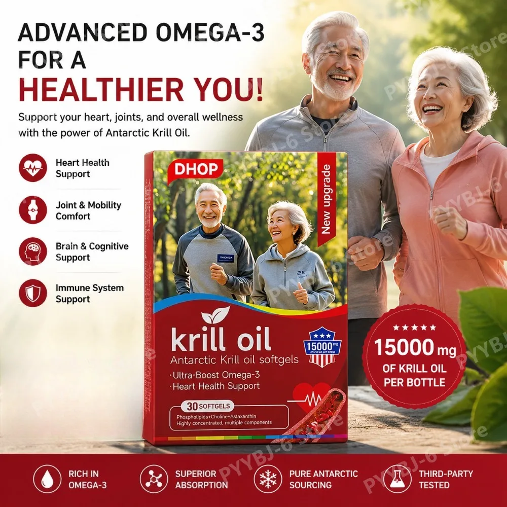 Antarctic Krill Oil 15000mg 30Softgels 1000mg Per Serving Omega-3Heart Health Support Antioxidant Circulation Support Supplement