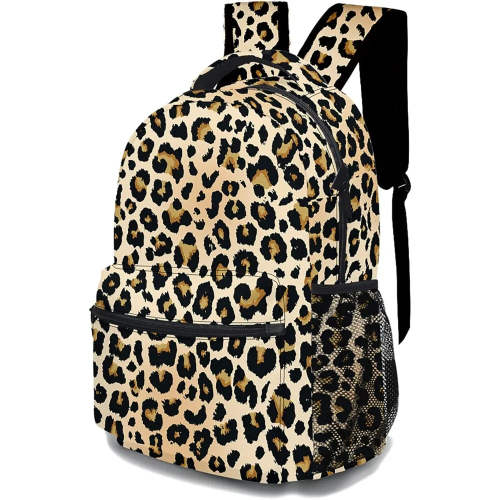 Zaino classico leopardato, borsa per laptop leggera e durevole Zaino stampato in 3D con tasche multiple, zaino con spalle alla moda (Cl