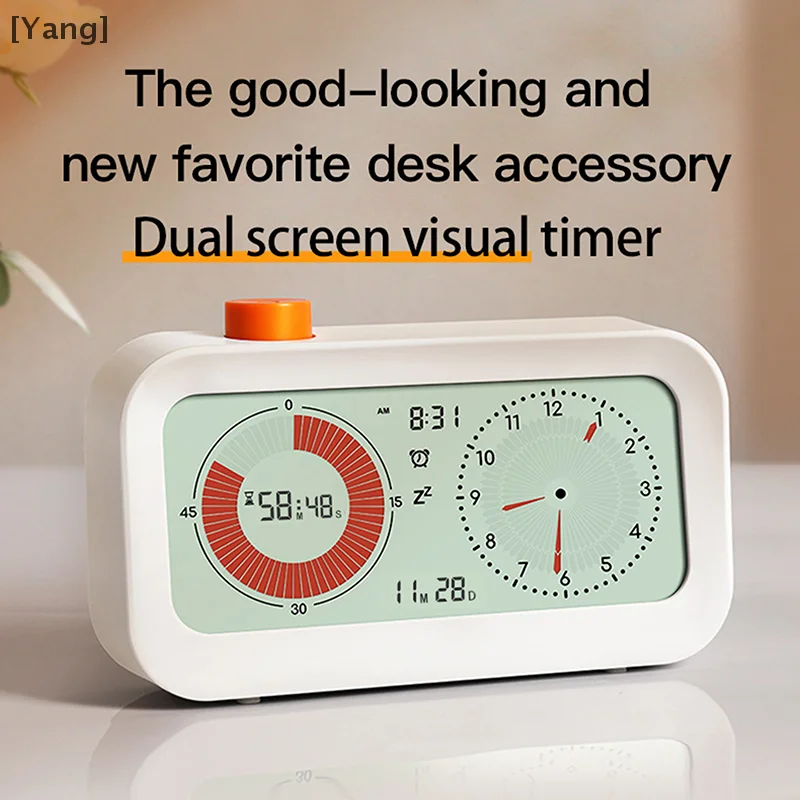 Digital Productivity Visual Timer Count Up/Down Function Alarm Calendar Display Clock Snooze Setting Time Management Tool