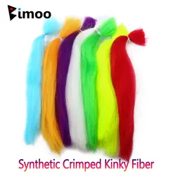 Bimoo 2Packs Synthetic Crimped Kinky Minnow Fiber Streamer Fiber Bait Fish Pike Fly Tying Material Buck Tail Jig Fishing Lures