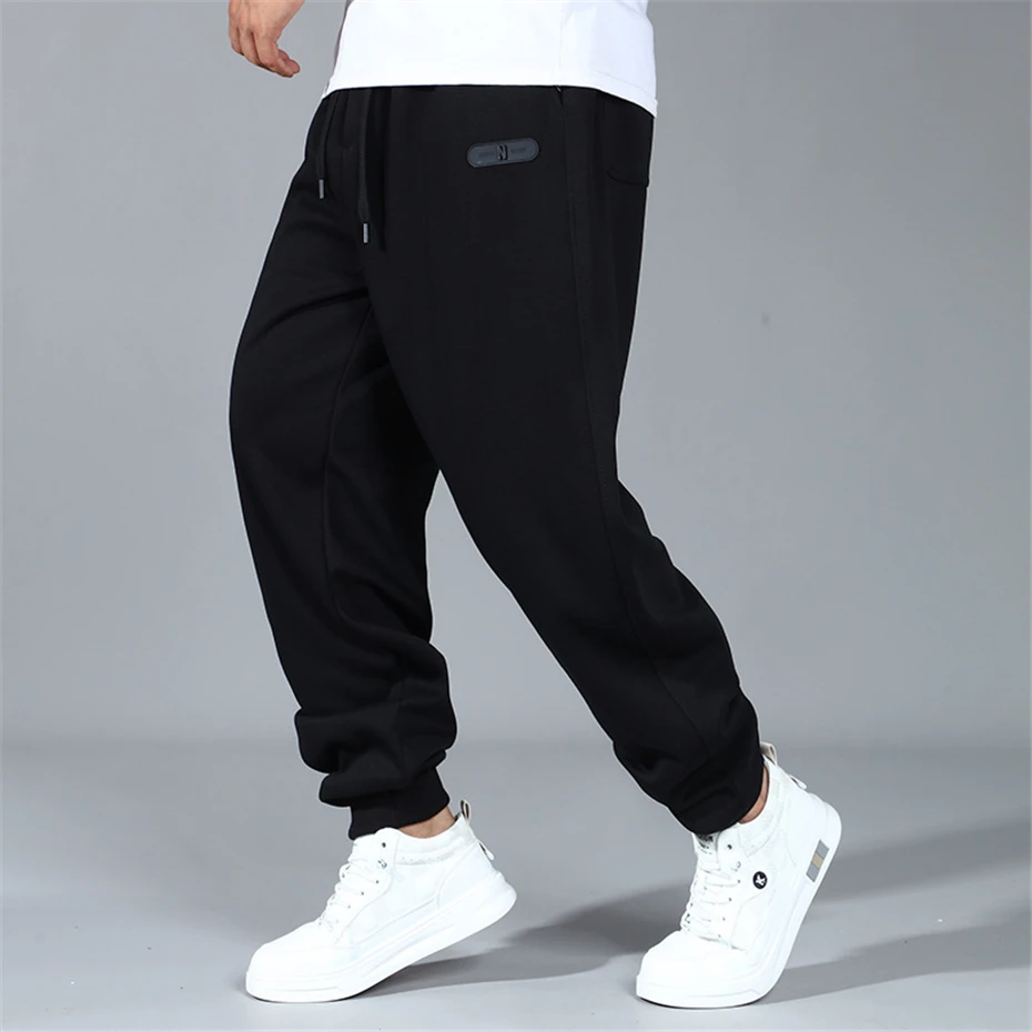 Moletom casual masculino, calça jogger, calça elástica na cintura, calça masculina, moda, grande, 11XL plus size