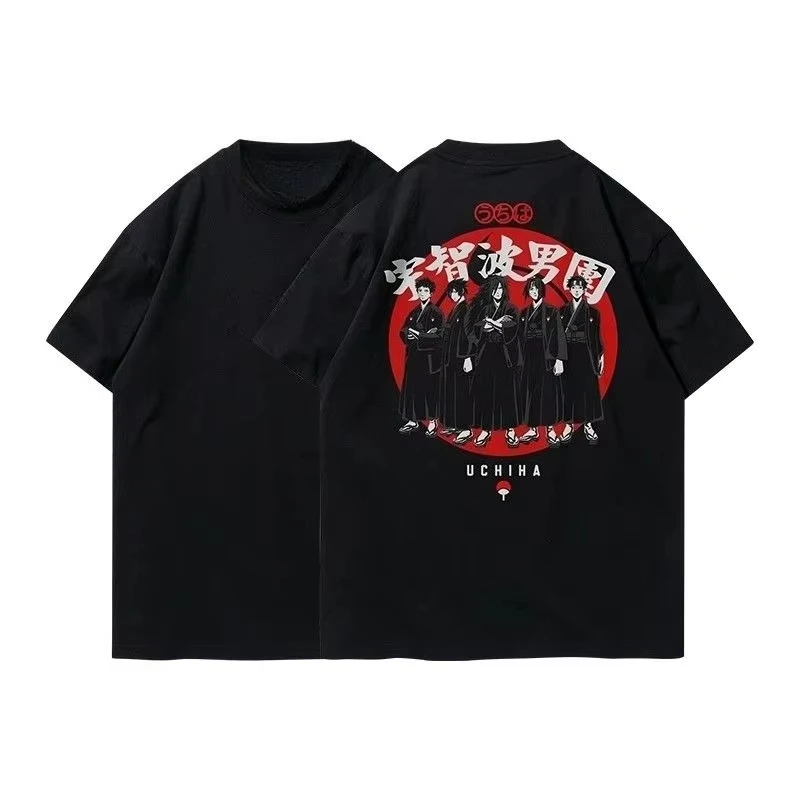 

Распродажа, аниме-футболка Наруто, Учиба, хорь, Linzi, ретро-принт, мужская и женская уличная одежда из чистого хлопка, косплей
