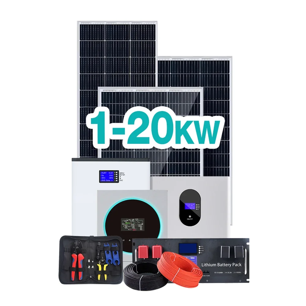 Residential Complete Hybrid Off Grid Solar Power System 5Kw 8Kw 10Kw 12Kw 20Kw Off Grid Battery PV Energy Storage Systems