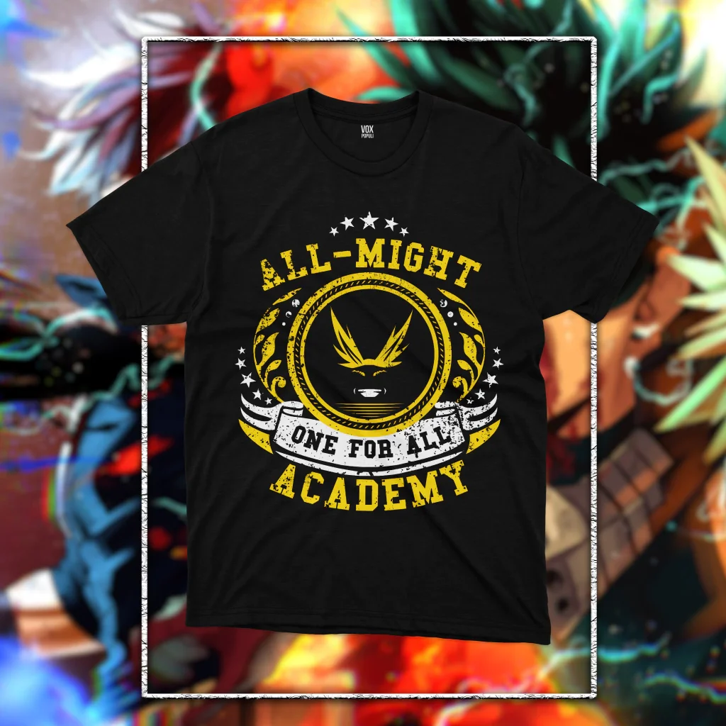 ALL MIGHT ACADEMY unisex Anime cotton shirt outdoor recreation tee