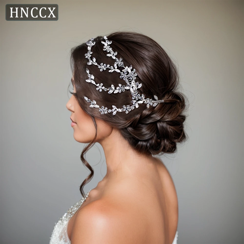 

HNCCX Bride Hair Combs Hair Accessories Wedding Bridal Headpiece Silver Color Handmade Crystal Wedding Ornaments CP568