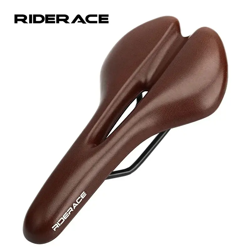 RIDERACE Bicycle Saddle Hollow Cycling Seat For Men Women Soft PU Leather Comfortable Shock Absorbing MTB Road Bike Cushion