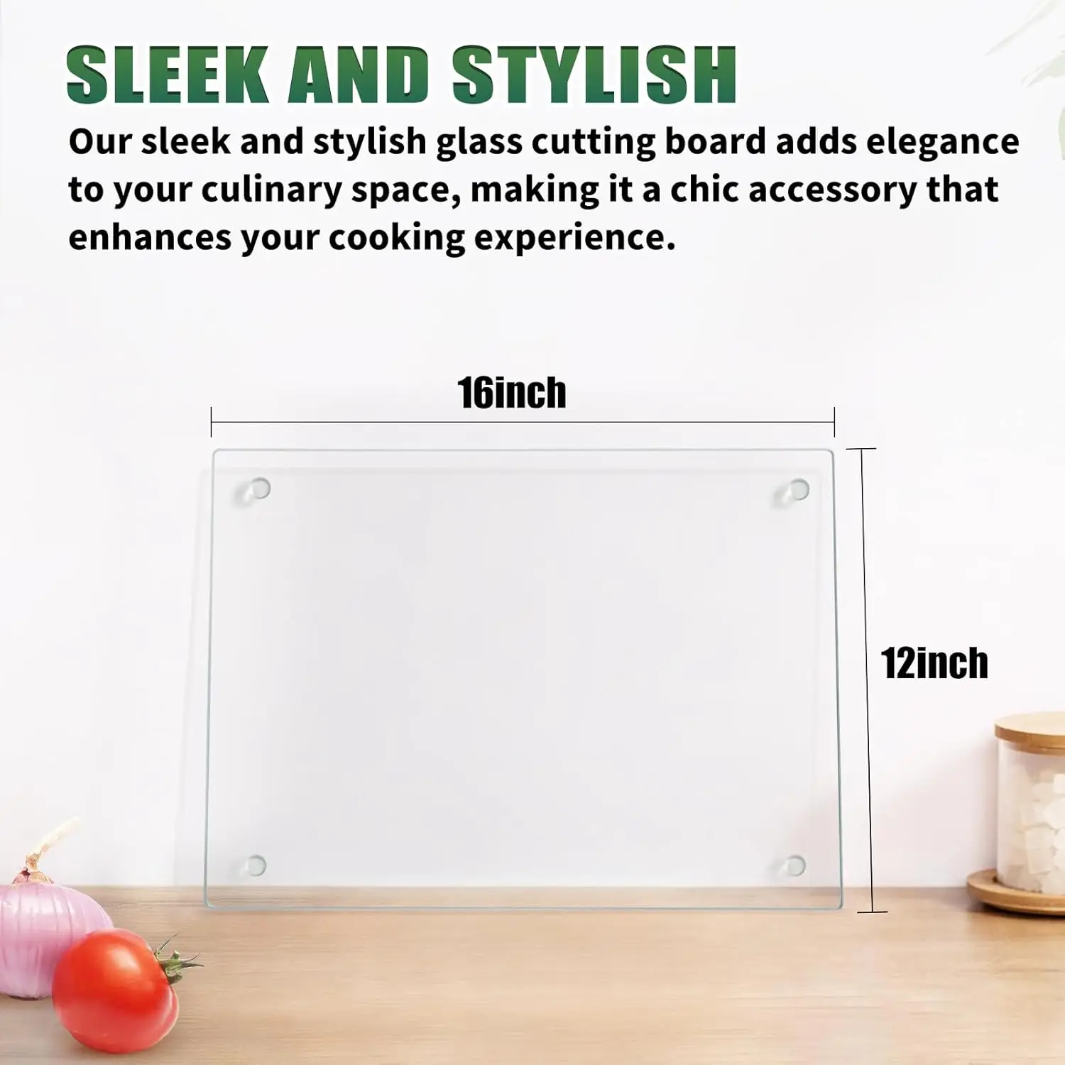 Tempered Glass Cutting Board: Non-Slip, Heat Resistant, Easy Clean, 12x16 Inch Kitchen Countertop Decor