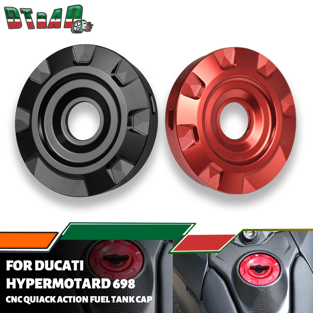 Motorcycle CNC Aluminum Fuel Tank Cap For DUCATI Hypermotard 698 Mono RVE 2024 2025 Quick Release Keyless Gas Oil Petrol Covers