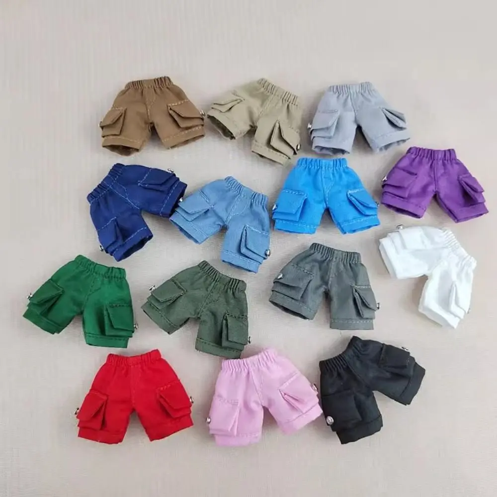 موضة السراويل الملابس 10 ألوان اليدوية شورت جينز وتتسابق لباس غير رسمي جيب السراويل ل 1/11 OB11/لدمى 1/12 BJD