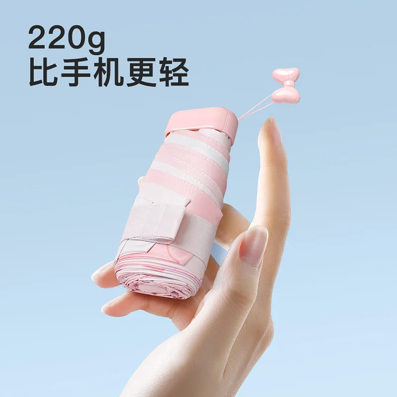 

Mini Ultralight Folding Umbrella for Women, Sun UV UPF50+ Protection, Small Compact & Lightweight Pocket Umbrellas for Women
