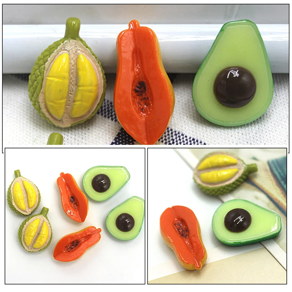 

3Pcs Miniature Resin Fruit Simulation Artificial Fruit Ornaments DIY Crafts Accessories Layout Scene Decor Mini Resin Fruits