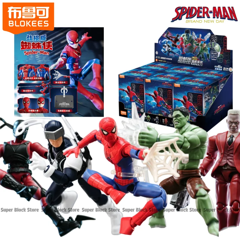BLOKEES Marvel Hero Building Block Man Beyond Spider-Man: Brand New Day Huik Tombstone Tarantula Scorpion Juguetes de Modelos para Ensamblar
