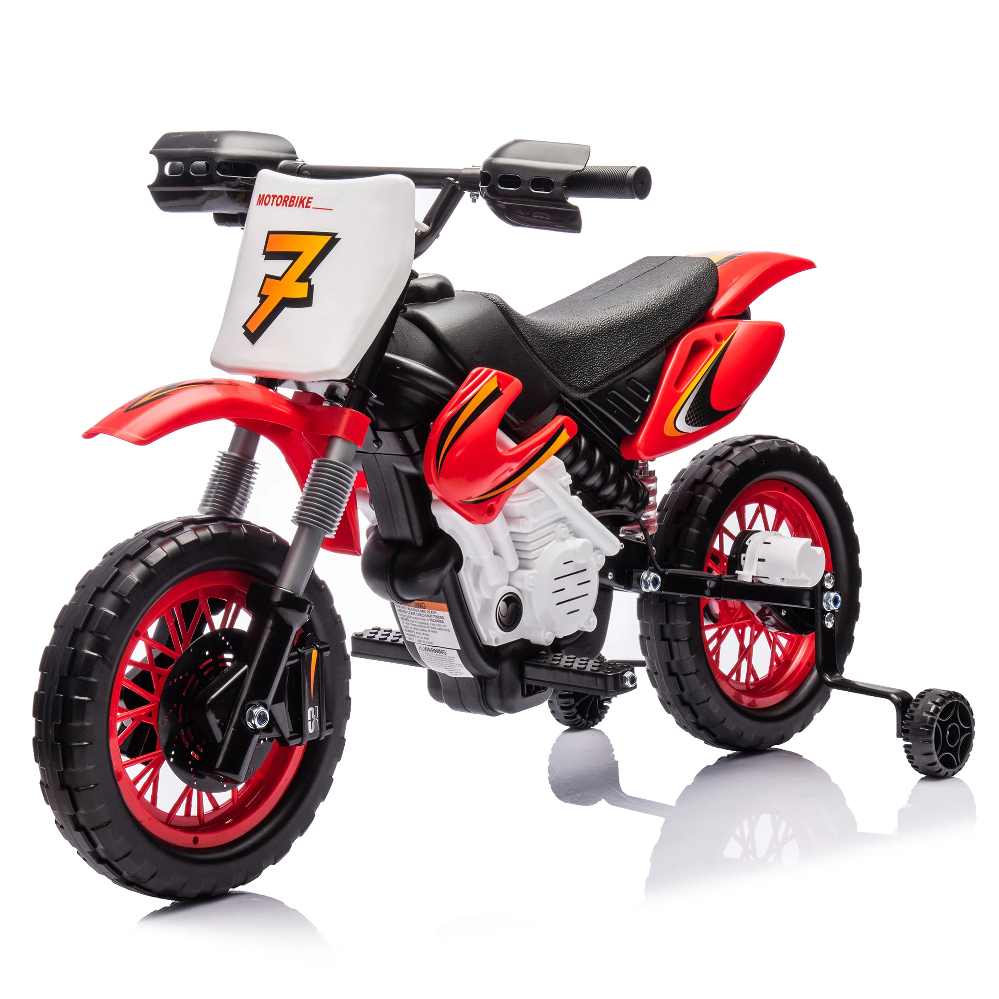 Elektryczny motocykl zabawkowy 12 V Kid Ride On, tylne zawieszenie, przepustnica z uchwytem Twist Grip, płynny start, zdejmowane koła treningowe, pozytywka indie