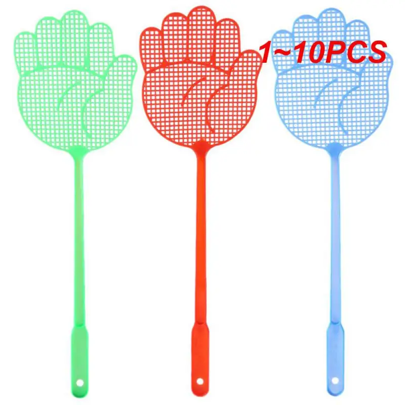 1~10PCS Fly Swatters Cute Palm Pattern Plastic Flyswatters Mosquito Pest Control Insect Killer Home Kitchen Accessories Random