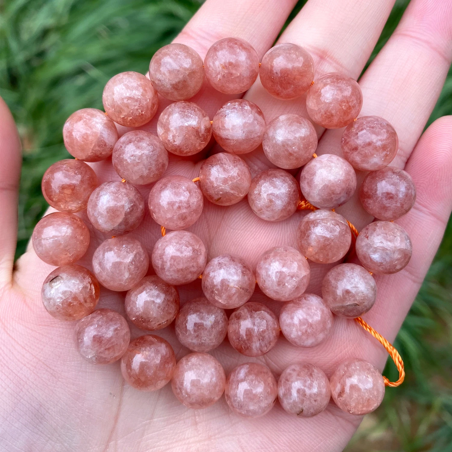 Round Sun Stone Beads DIY Necklace Bracelet Loose Spacer Sunstone For Jewelry Making Beadwork Size 4/6/8/10/12mm 15\'\' Wholesale