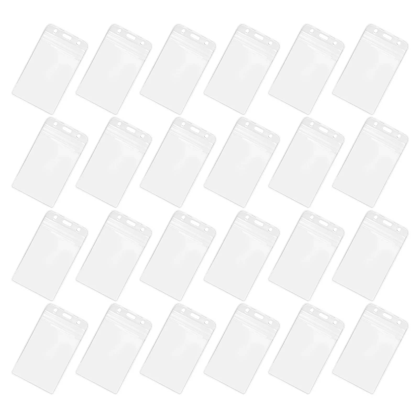 

100pcs Waterproof Id Holder Clear Plastic Name Tag Badge Case Scratch Resistant Lightweight Portable Chain Slot Design