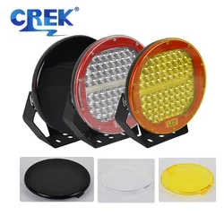 9inch Amber PC Cover Car LED Work Light Black Protect Mask 96W 185W Offroad SUV 4x4 Driving Lamp Truck Spotlight Plastic Cover