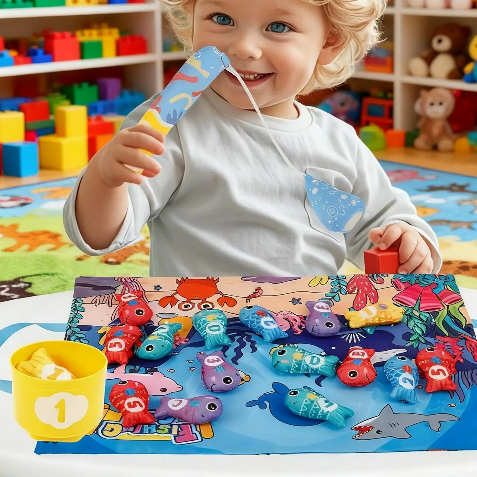Tellen Sorteren Kinderen Speelgoed Stof Kleur Sorteren Tellen Speelgoed Vissen Spelen Classificatie Activiteit Voor 0-36 Maanden Kinderen Meisjes