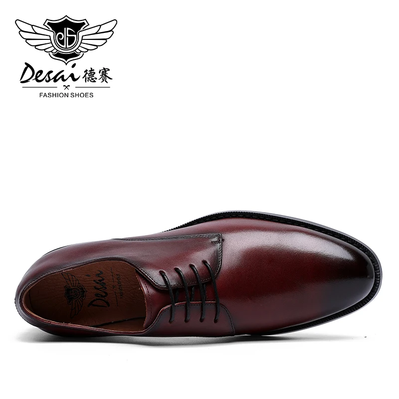 Zapatos Derby de cuero genuino Desai, zapatos de vestir de negocios para hombres, calzado de marca nan, zapatos casuales para hombres, regalos