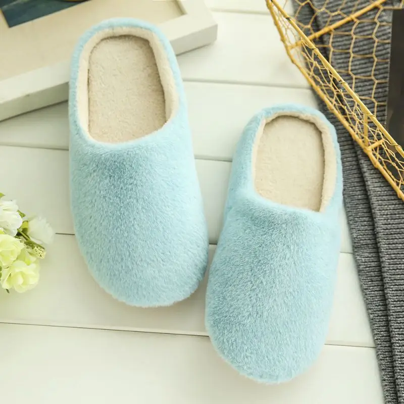 Cotton Slippers For Women\'s Autumn Winter Indoor Home Couples Fur Slippers With Thick Sole And Anti Slip Korea Style For Home