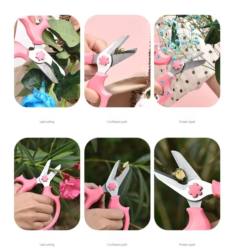 Gardening Shears Stainless Steel Flowering Scissors Flower Shop Pruning De-stemming Teaching Flower Pruning Tools