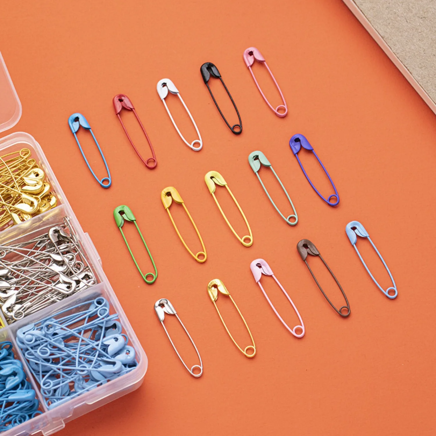 

1Box 300 Series Stainless Steel Colored Safety Pins,Rustproof Durable Sewing Pins for DIY Crafts,Daily Repair Clothing Fasteners