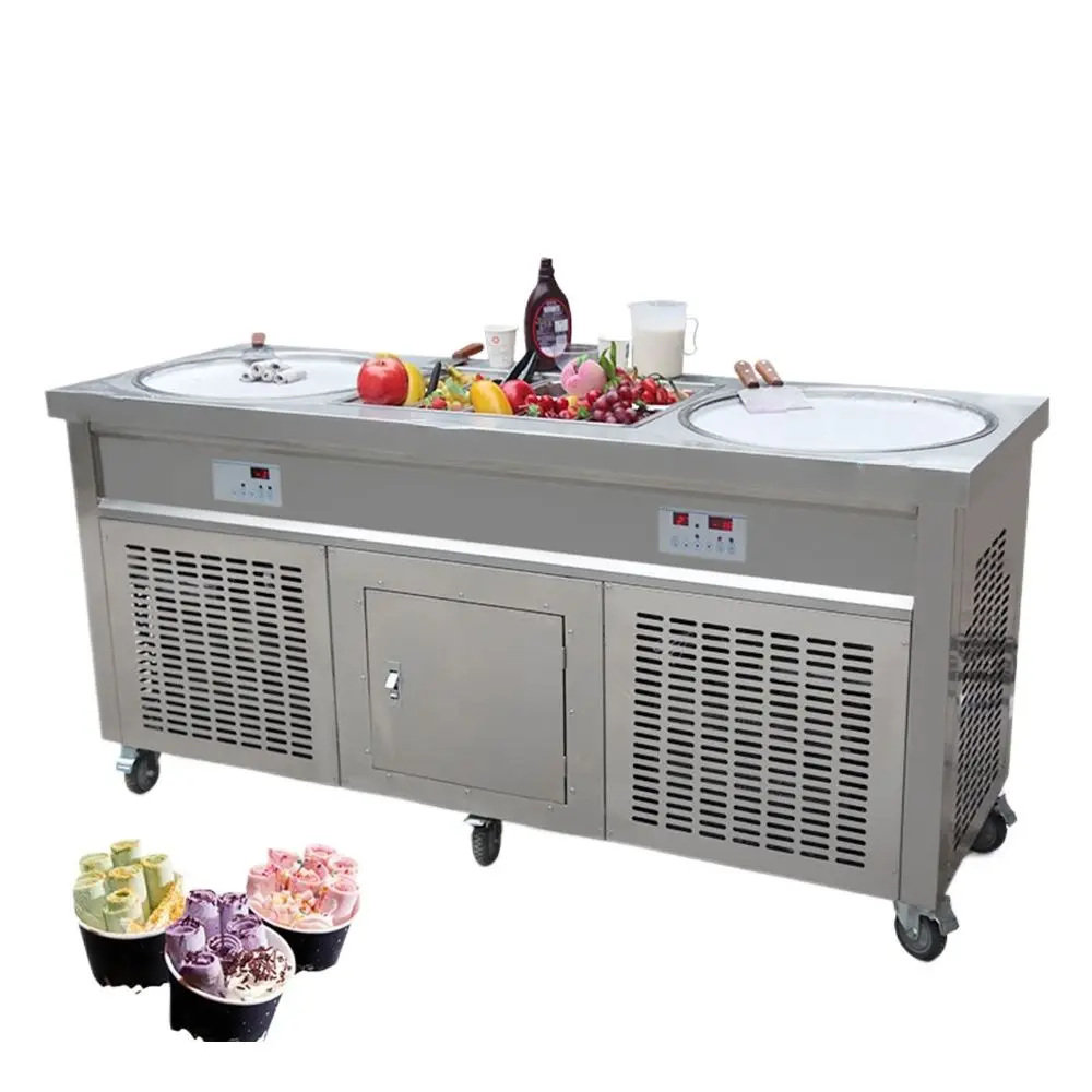 Small Fried Ice Roll Machine Fried Yogurt Fried Milk Fruit Thai-style Commercial Electric 110v Fried Ice Machine