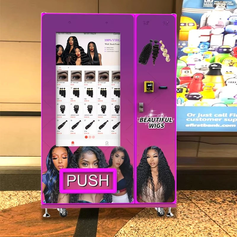 

Customized New Arrival Custom 49 Inch Touch Screen Make up Cosmetic Vending Machine Beauty Hair Extension Wigs Vending Machine