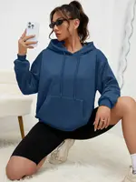 Solid Color Hoody For Female Autumn Fashionable Clothing Casual Fleece Pocket Hoodies Multicolor Unisex Women Streetwear 3