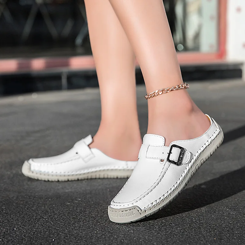 

Summer Women's Lightweight Slip-On Mules with Buckle Strap Comfortable Plus Size Casual Shoes for Outdoor Use sandalias de mujer