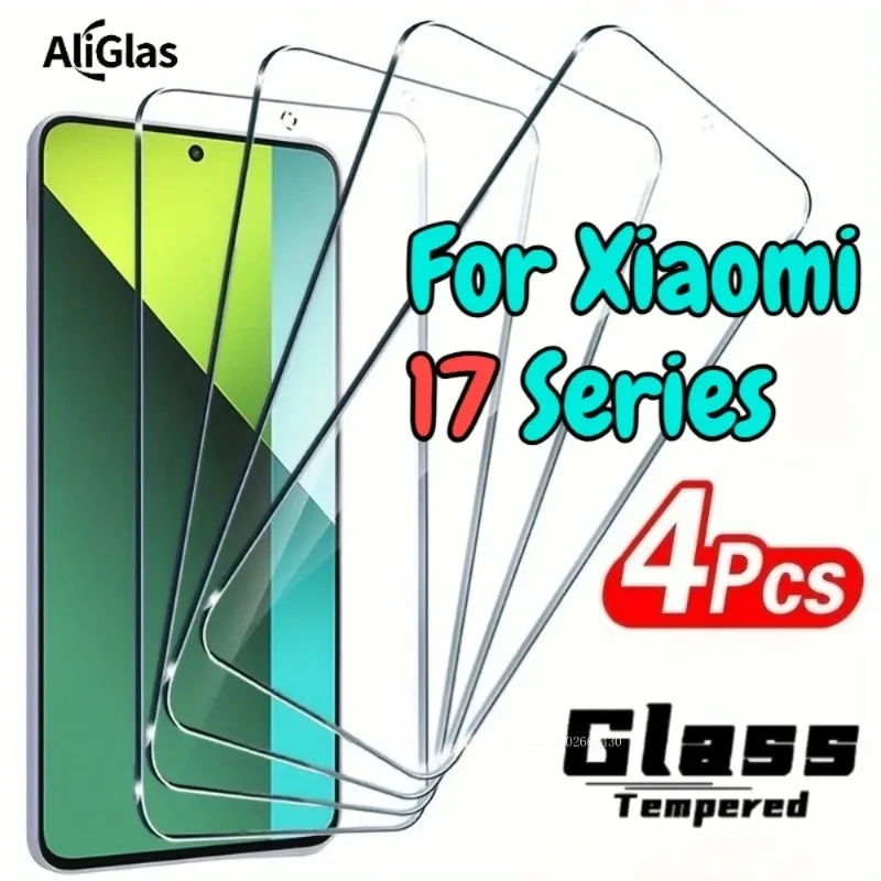 

4pcs Premium Tempered Glass Screen Protector for Xiaomi 17Pro 17 Pro Max 17 Ultra Glossy HD Tempered Film For Xiaomi 17 Series