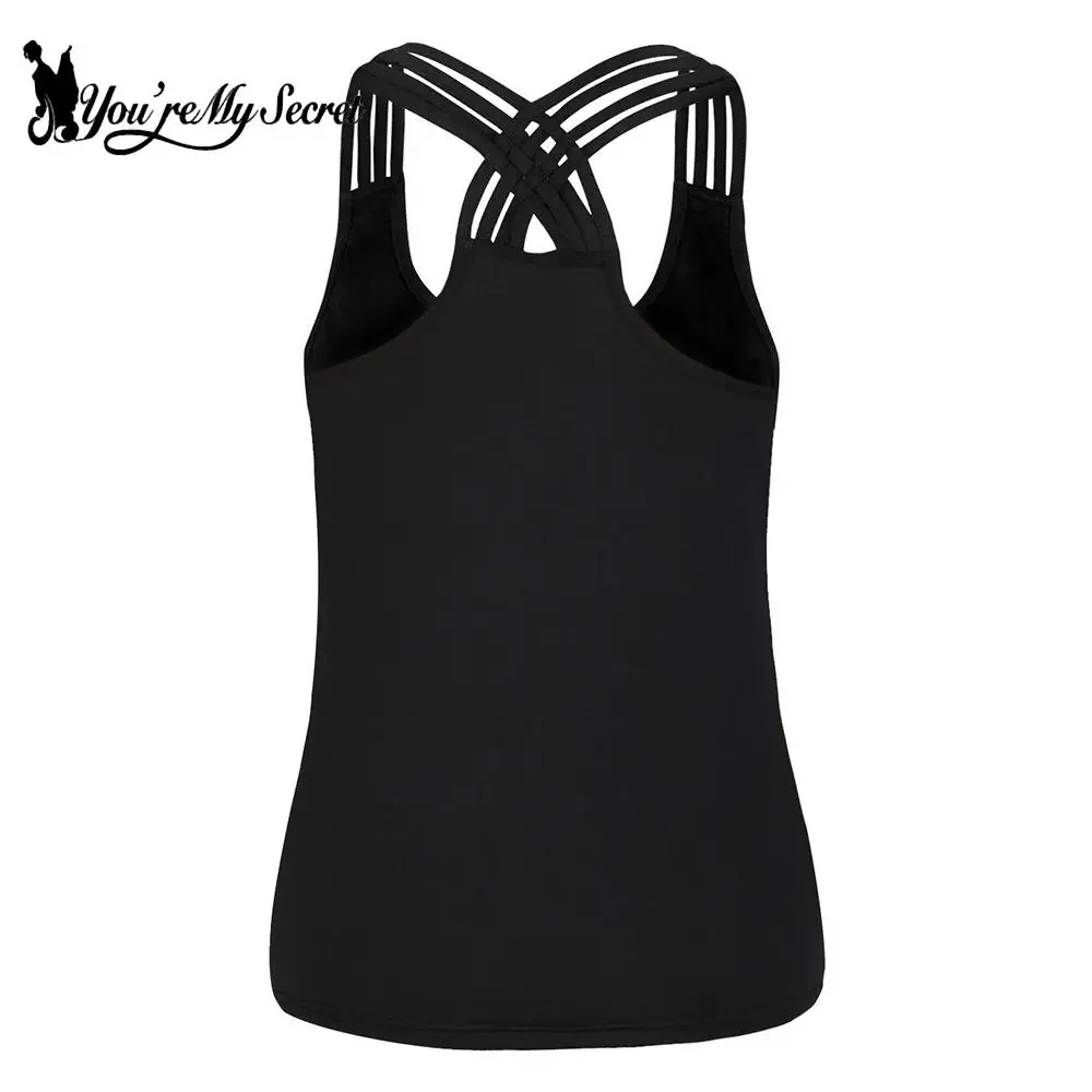 [You\'re My Secret] Halloween Terror 3D Print Women Tank Tops Sexy Cross Vest Sleeveless Streetwear Female Casual Tee Clothes