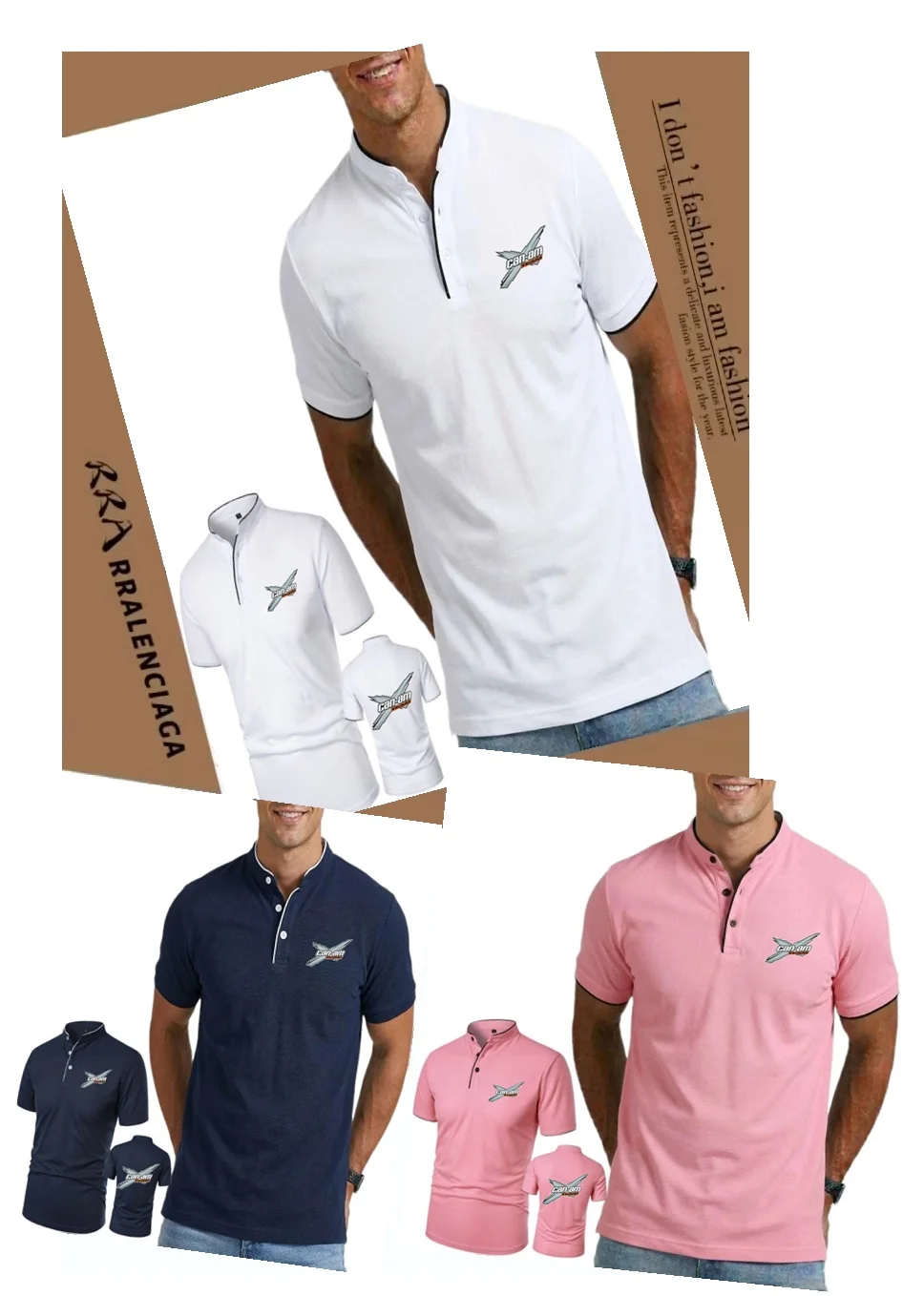 Summer Can Am Off Road Brp Atv MEN Shirt Sports T-Shirt Fashion Men's Short Sleeve Henley Shirts Cool Breathable Tees Polos