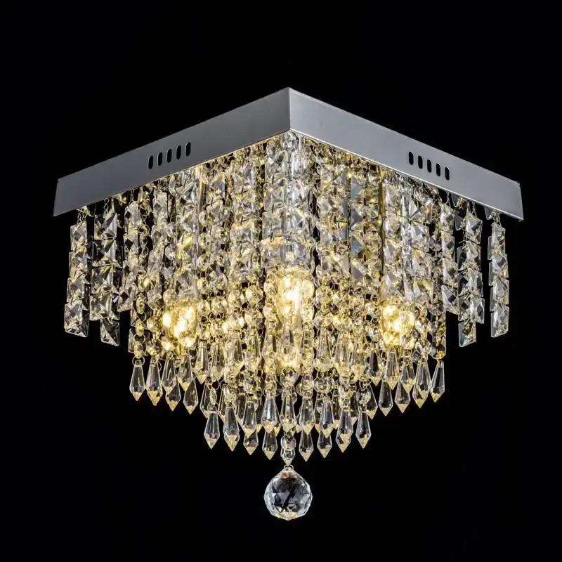 Square Simple LED Ceiling Crystal Lamp D20CM D25CM D30CM Corridor Living Room Balcony Porch Hallway Light Creative