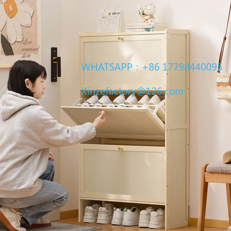 خزانة خذاء عمودية رفيعة للغاية قابلة للتخصيص، غطاء قلاب متعدد الطبقات، منظم أحذية موفر للمساحة لتخزين المدخل #1