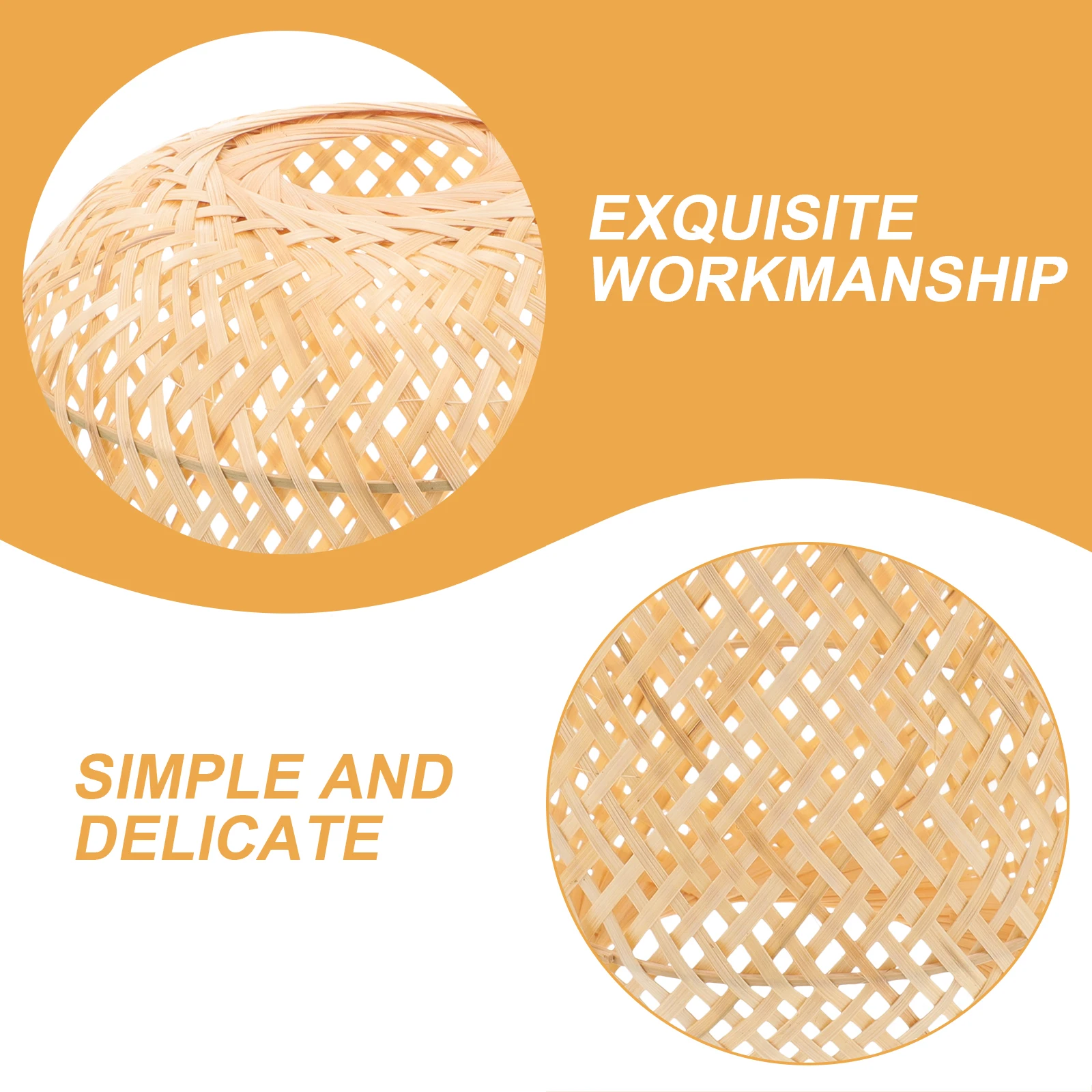 

Bamboo Lampshade 14.5x19.5cm Replacement Desk Shades Woven Bedside Table Covers Rustic Protective Soft Light Decorative