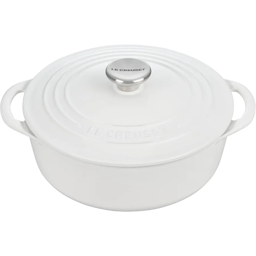 

Enameled Cast Iron Shallow Round Oven 2.75 Qt. White