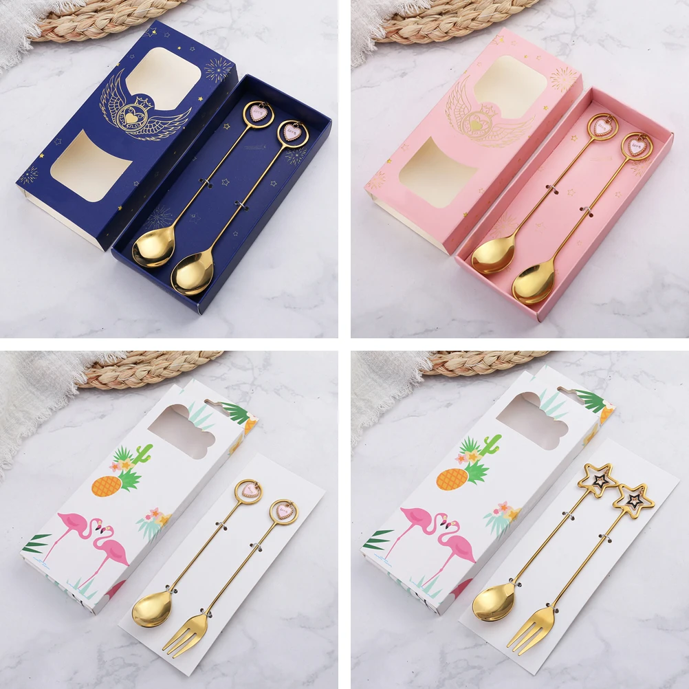 

Coffee Stirring Spoon Stainless Steel Hollow Heart Star Kitchen Dessert Scoops Sugar Forks Home Office Bakery Use Bright Colors