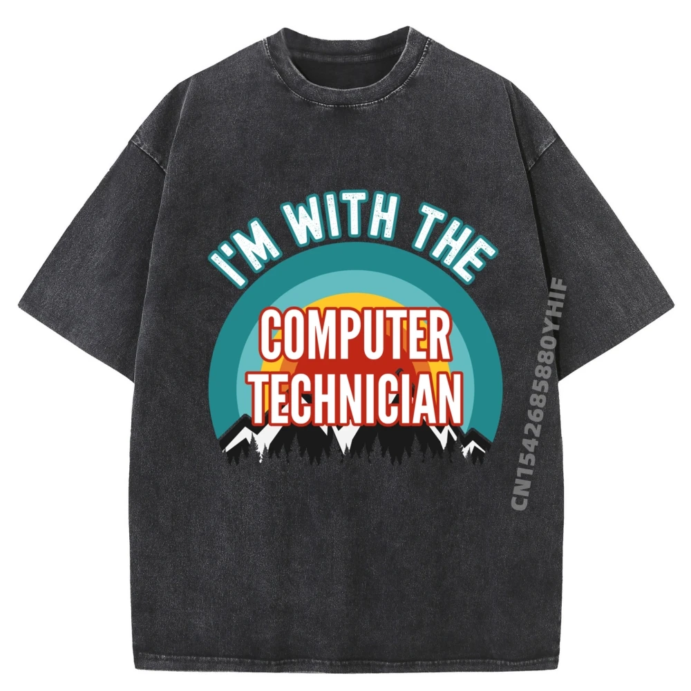 

I M With The Computer Technician Мужские футболки с рисунком Мужские удобные потертые новые рубашки и футболки Веганские