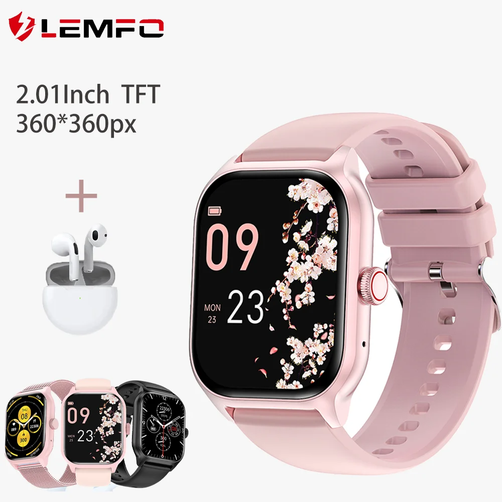 LEMFO LT10 Smart Watch 2024 Men 2.01'' Screen Bluetooth Dial Call Watch For Women Sport Fitness Tracker Bracelet Smartwatch Gift