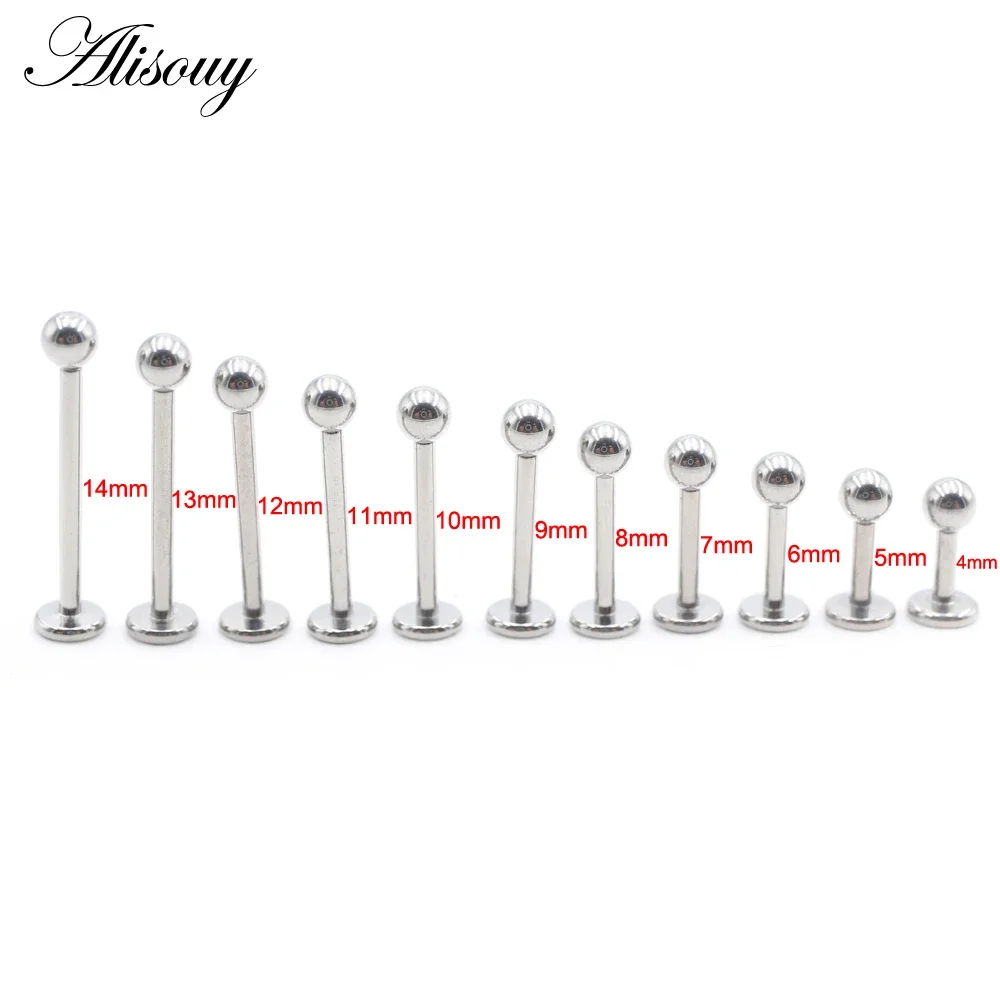 1PC Titanium Internally Threaded Ball Anodized Labret Lip Stud Ring Ear Tragus Cartilage Barbell Earrings Body Piercing Jewelry