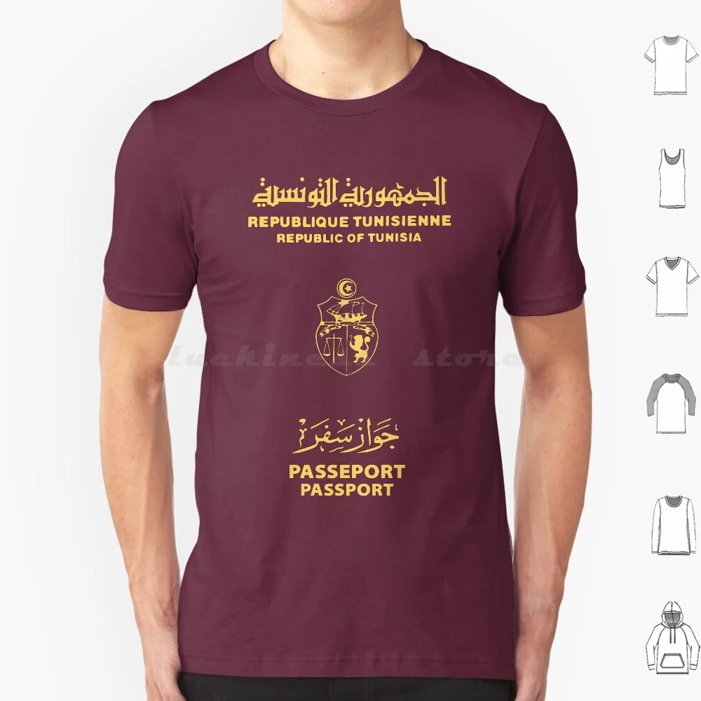 Tunisia Tunisian Passport T Shirt Cotton Men Women DIY Print Tunisian Best Tunisian Ideas Tunisian Passport Tn Tnpower Tunisia