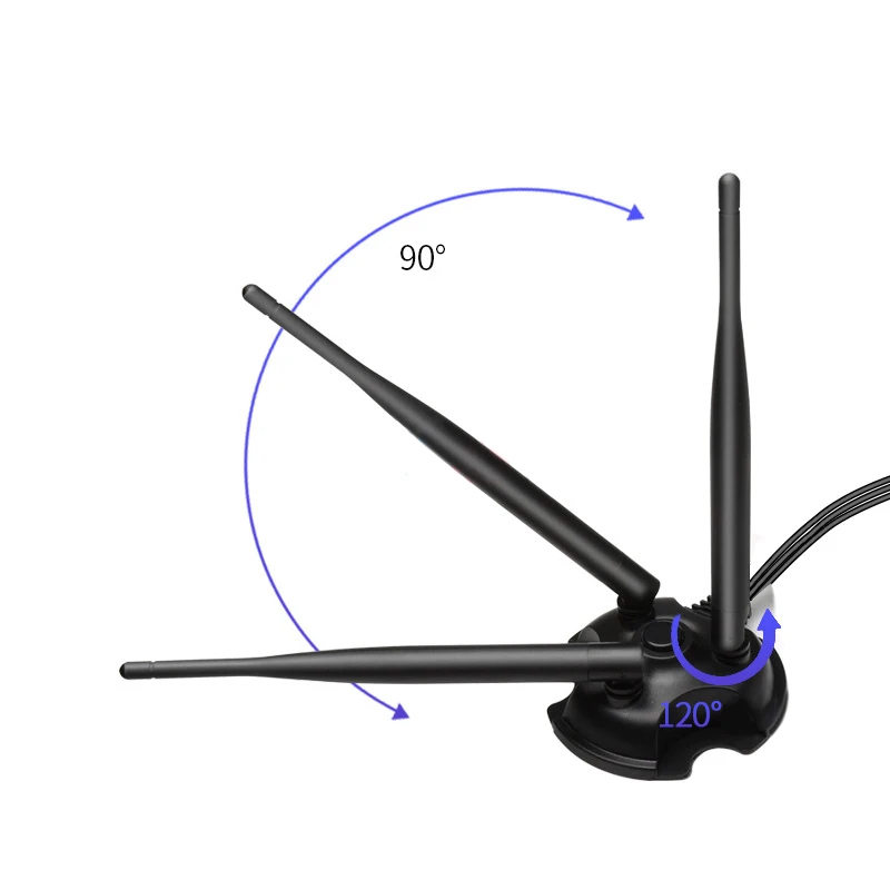 Antena de enrutador WIFI de banda dual, base magnética fuerte, 3 antenas omnidireccionales, tarjeta de red inalámbrica de alta ganancia, 2,4G, 5G,