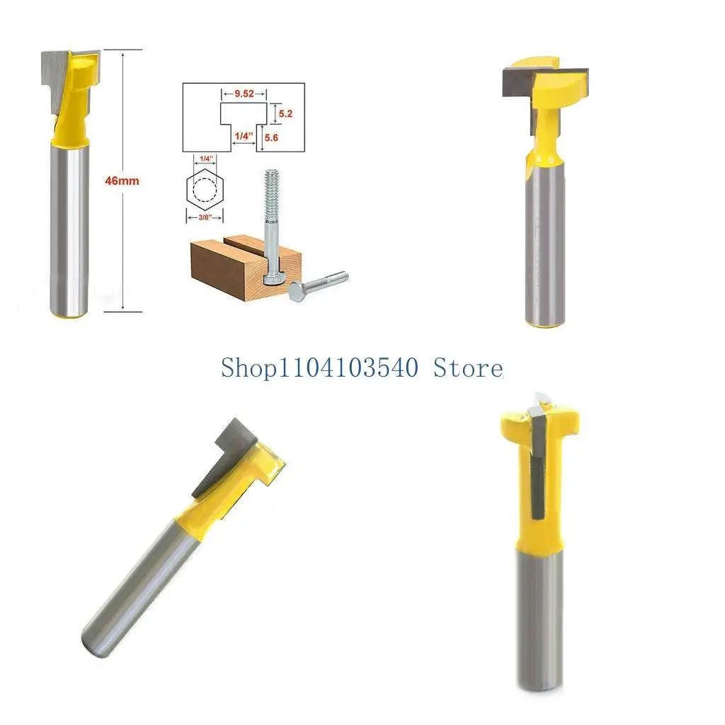 

02DC 3/8 T-Slot Cutter 1/4 Стальная ручка хвостовика.