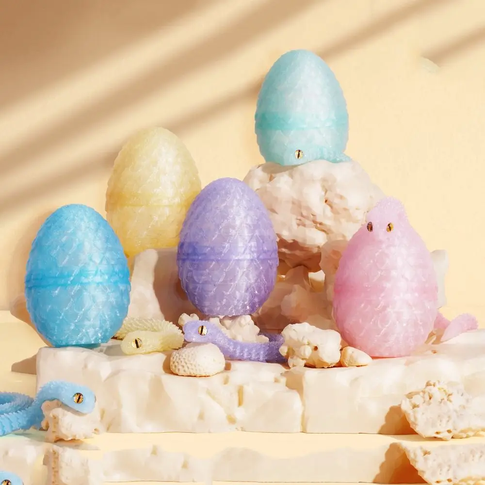

Movable Joint 3D Printed Snake Egg Toy Realistic Multicolor Simulated Snake Ornament 30cm PLA Simulation Snake Model Christmas