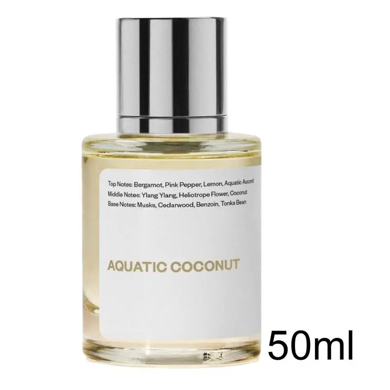 Aquatic Coconut Perfume 50ml Light Perfumes Portable Perfumes for Men Body Fragrance Spray Long-lasting Scent Mist for Women