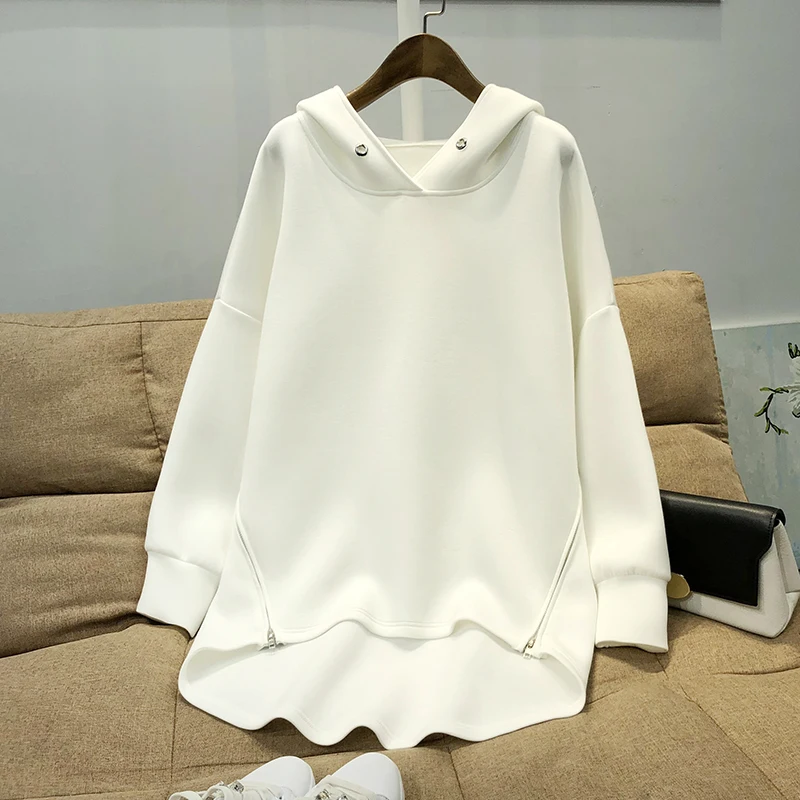 เสื้อฮู้ดดี้ผู้หญิงสไตล์เกาหลี แขนยาว ผ้าบาง แฟชั่นฤดูใบไม้ร่วง ผลิตจากเส้นใยโพลีเอสเตอร์ ดีไซน์ทันสมัย สตรีทแวร์สำหรับผู้หญิง