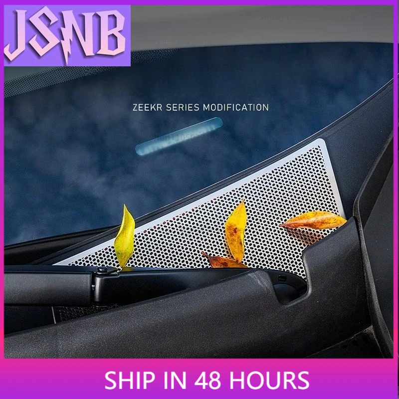 New For GEELY Zeekr 7X Front Engine Dust Cover Stainless Steel Hood Air Outlet Protective Cover Car Styling Accessories