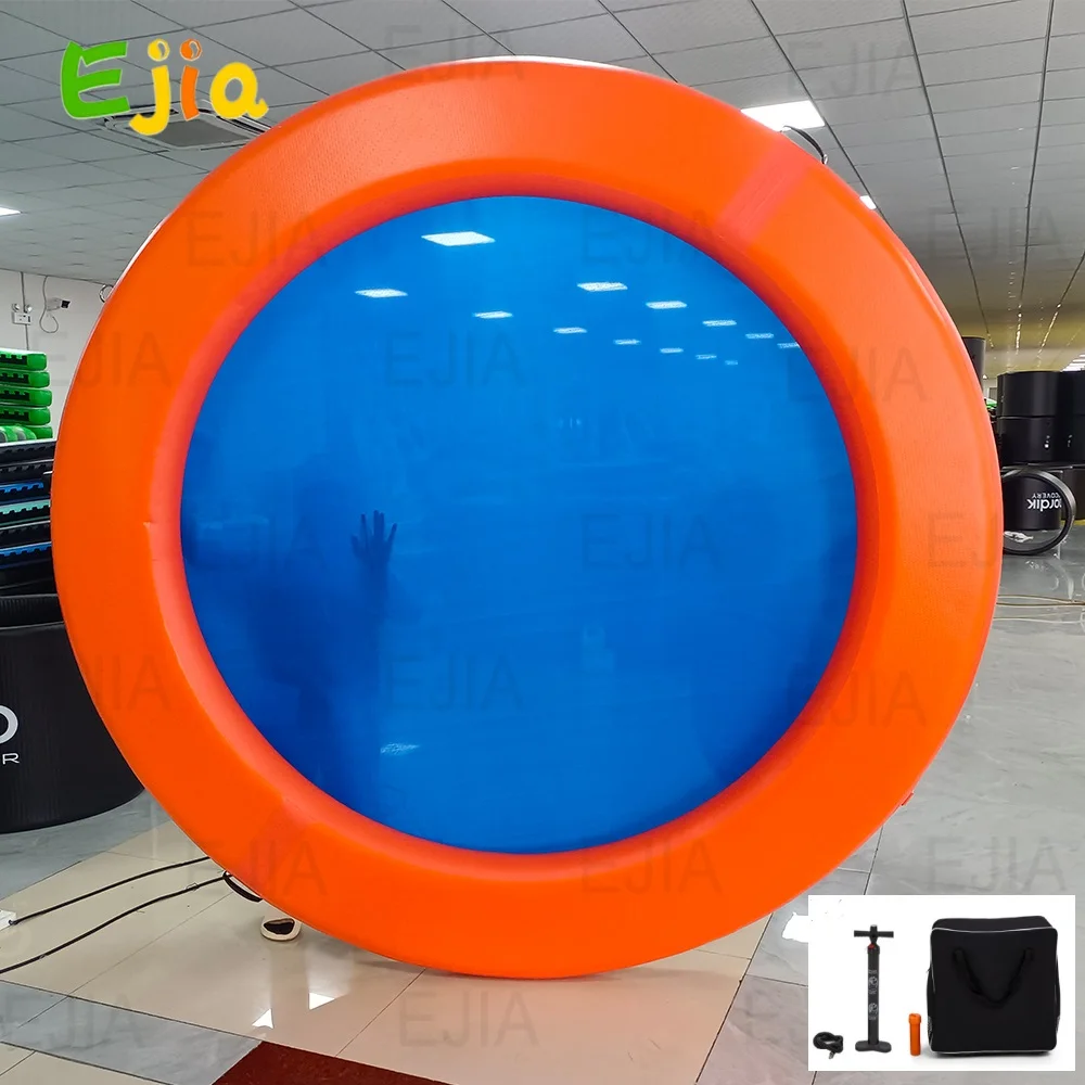 Blauwe Mint Oranje Voorraad Opblaasbare Water Hangmat Drijvend Platform Zwembad Mat Rond Ponton Met Ramp Mesh 8ft Voor Zwembad